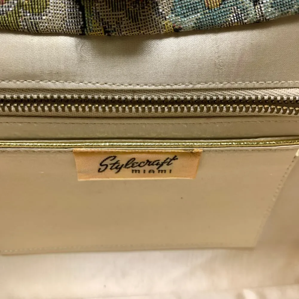 Vintage Stylecraft Miami Tapestry Floral Frame Handbag Purse 60s 70s Mod